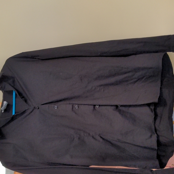 George stretch black button down shirt